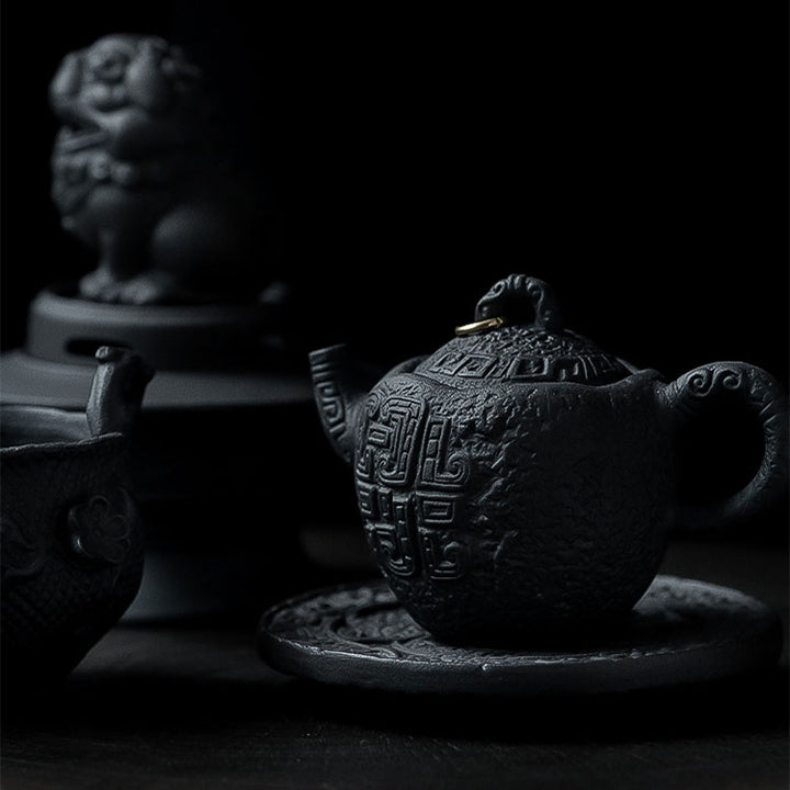 Black Gold Fret Gaogu Pot MoriMa Tea