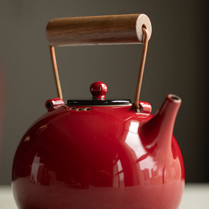 Forbidden Red Teapot with Charcoal Tea Stove Set