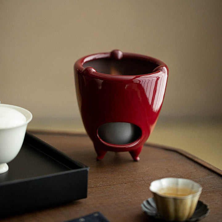 Forbidden Red Teapot with Charcoal Tea Stove Set