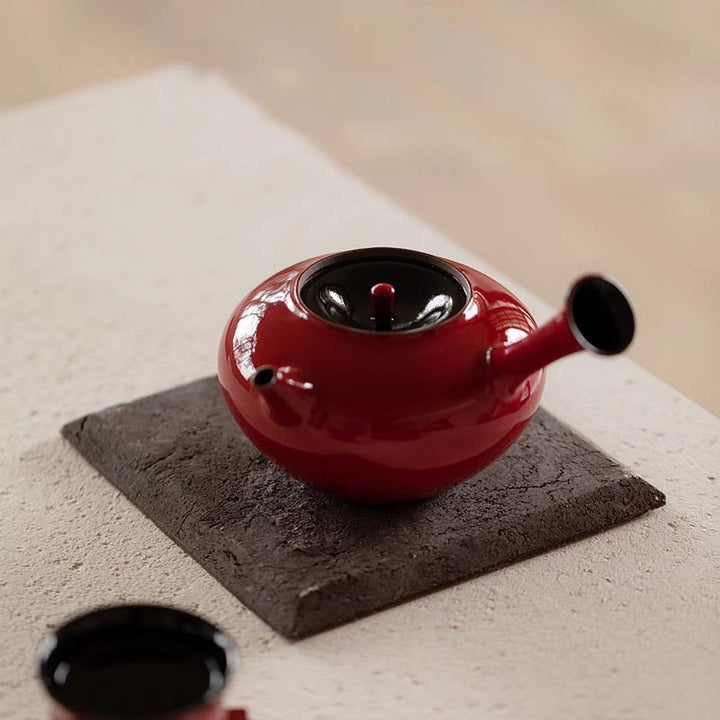 Forbidden Red Teapot with Charcoal Tea Stove Set