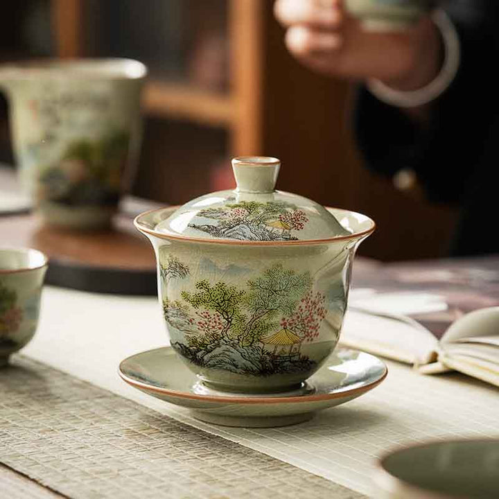 Ice Crackle Sancai Gaiwan