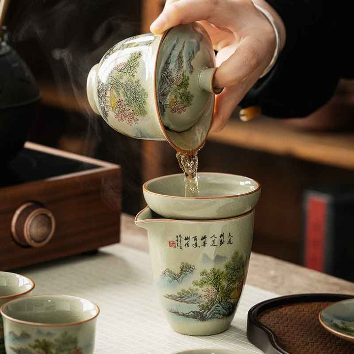 Ice Crackle Sancai Gaiwan