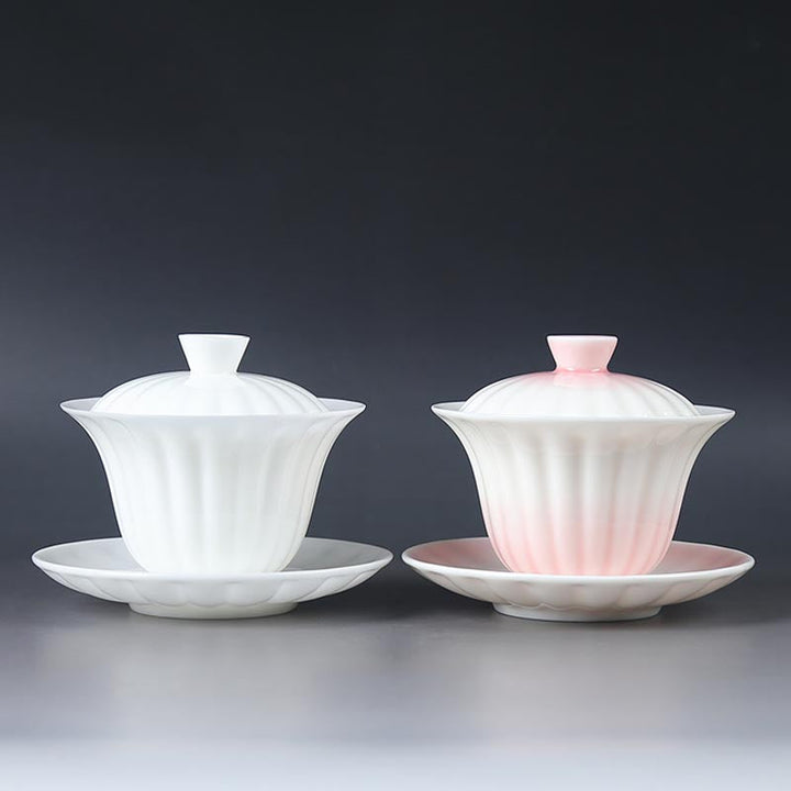 Mutton Fat Jade Ice Species White Porcelain Gaiwan