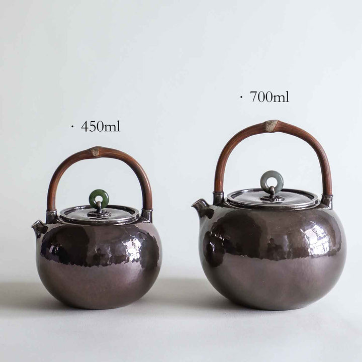 Rattan-handle Silver Pot MORIMA TEA