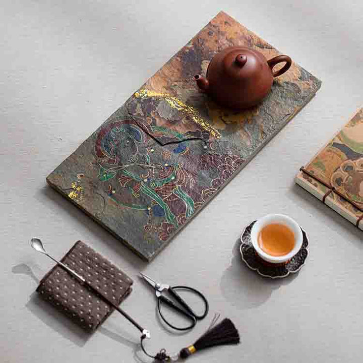 Rock Color Dunhuang Tea Tray