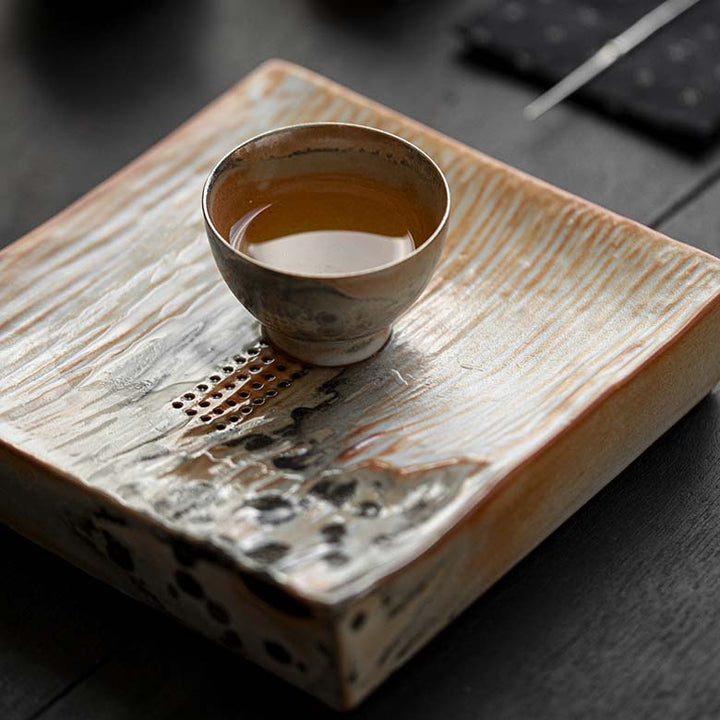 Shinoyaki Viewing Mountains Water-storage Dry-bubble Tray MORIMA TEA