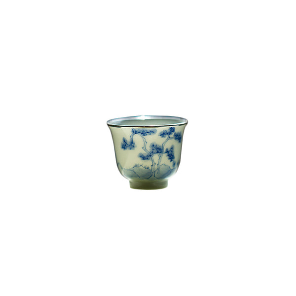 Inlaying Silver Mouth Landscape Fishing Small Tea Cup