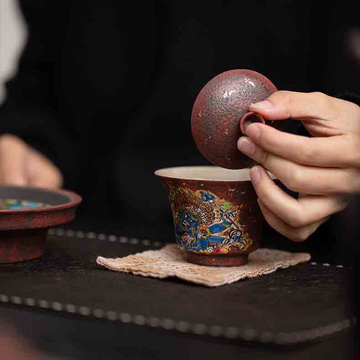 Thangka Pottery Gaiwan Gong Fu Set