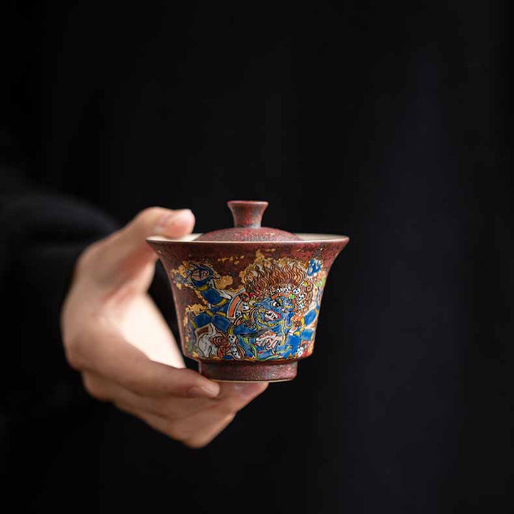 Thangka Pottery Gaiwan Gong Fu Set