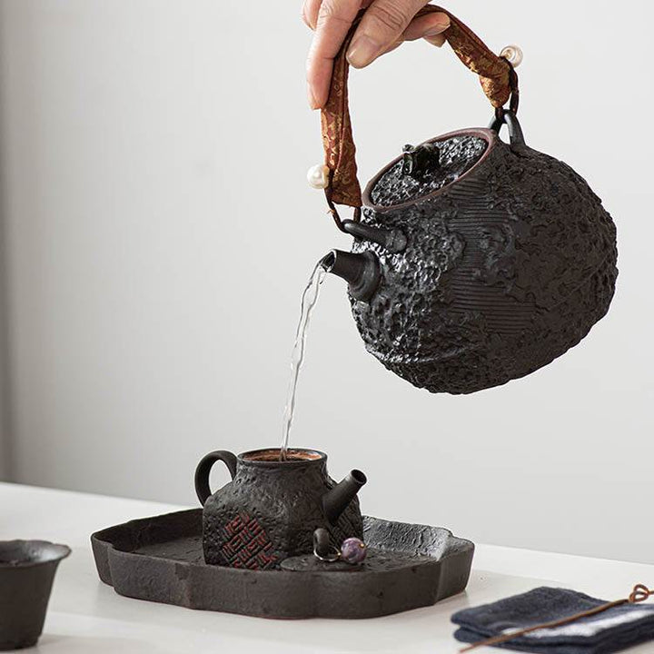 Rock Ore Coarse Pottery Tea Kettle